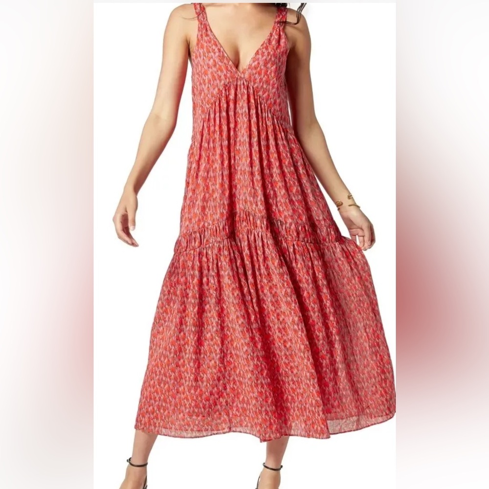 Joie‎ Maxi Sleeveless Tiered Flowing Summer Dress in Tea Rose Size L